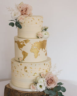 World map wedding cake