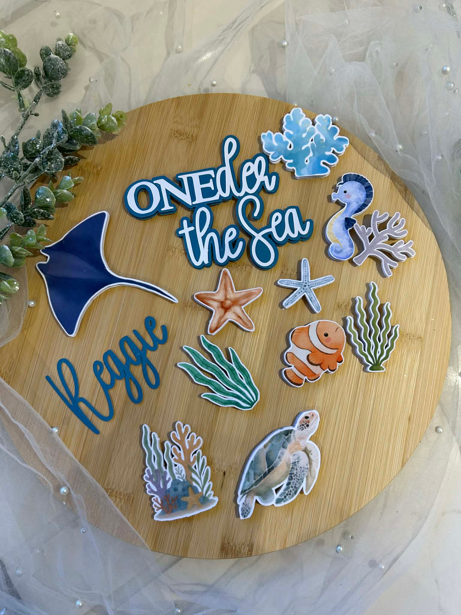 Sea Themed Birthday Toppers Set