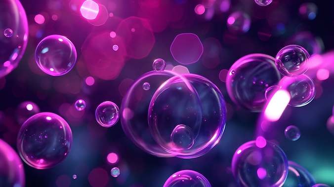 kelpievr_realistic_bubbles_at_night_reflecting_light_purple_hot_1594ebf1-4494-4050-b516-59
