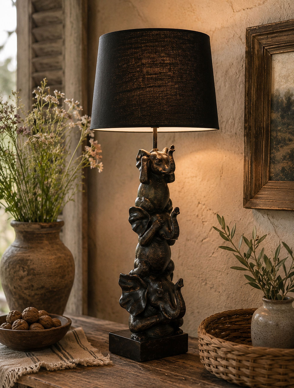 Lamp 3 Olifanten Pol Bruin