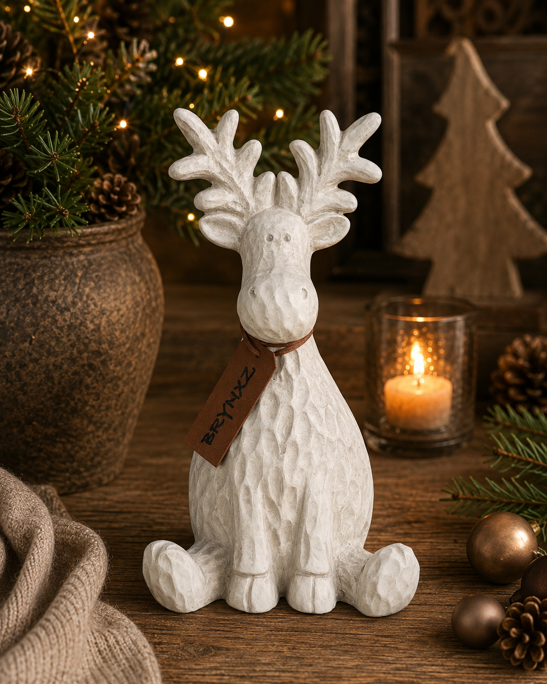 Brynxz Sitting Rudolph Himself Majestic Taupe L D.14 H.23