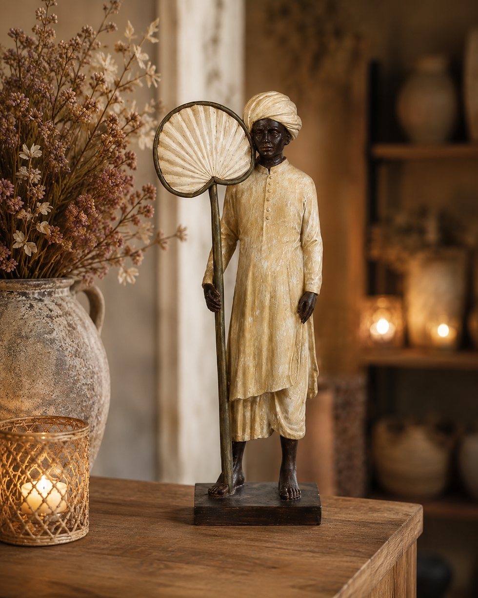 Indiase Figuur Staand Poly Beige/Bruin