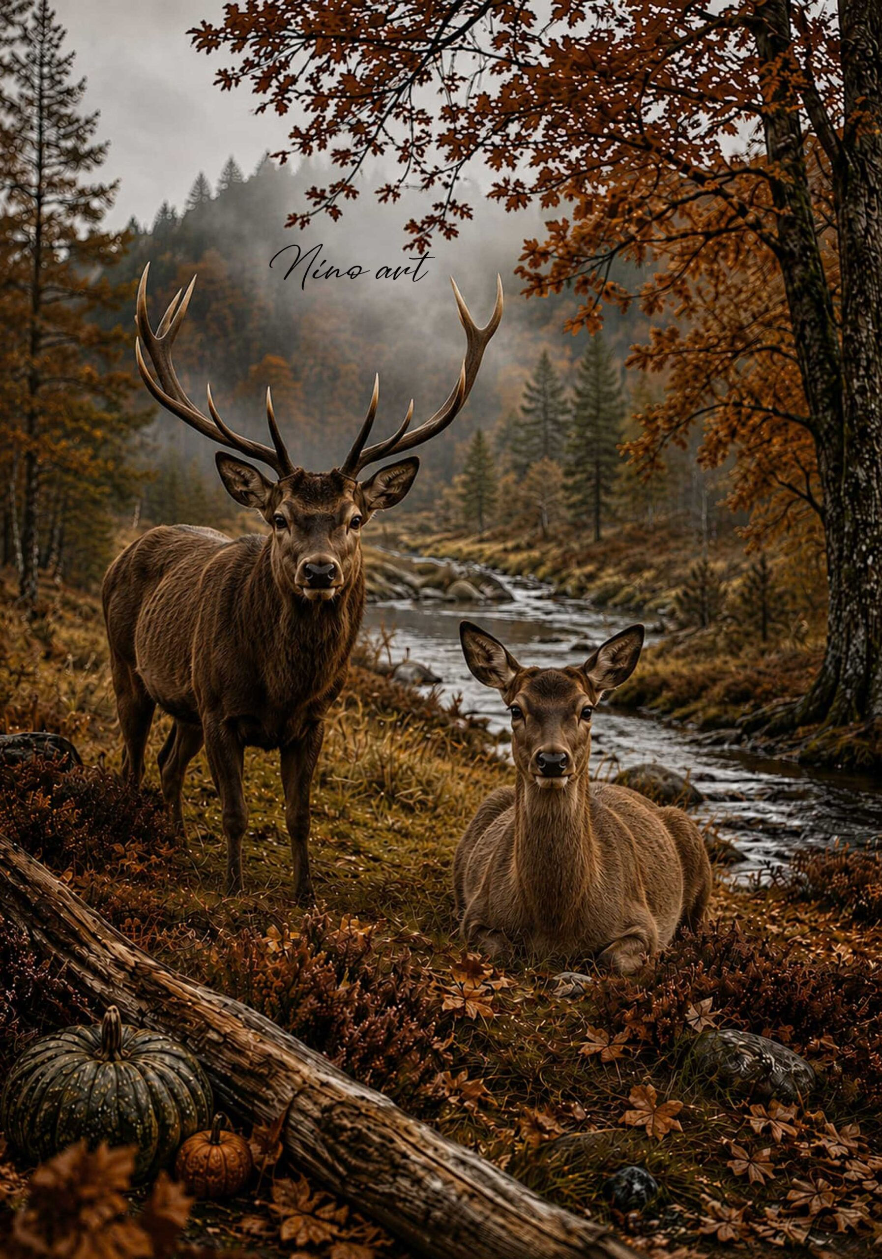 Tuinposter De Twee Rendieren