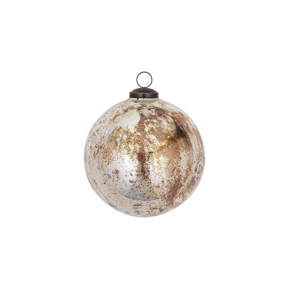 PTMD Myleigh Cream round glass ball gold finish