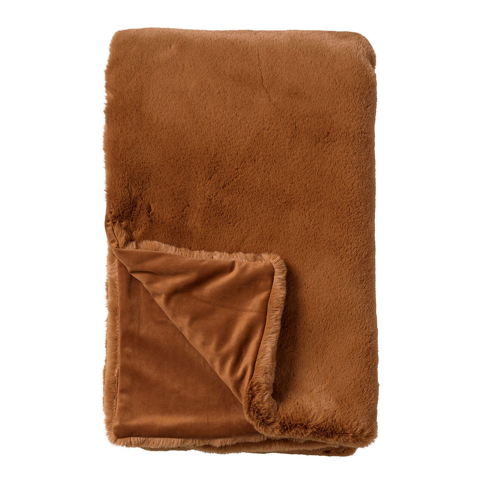 Thumbnail: Plaid Zinzi 140x180 cm Tabacco Brown - Dutch Decor