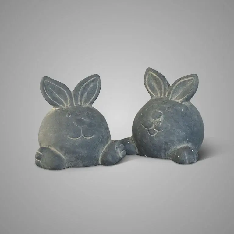 Brynxz Set Of 2 Funny Rabbits Majestic Vintage D.13 H.12-8