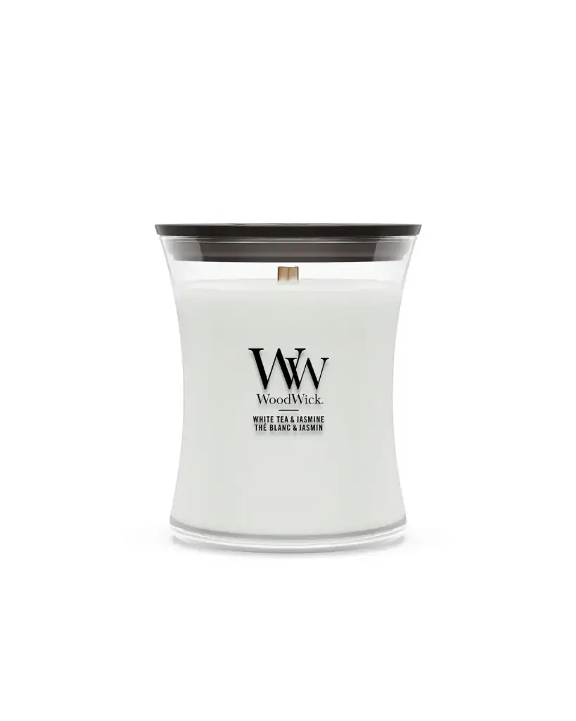 Woodwick White Tea & Jasmine Medium Candle