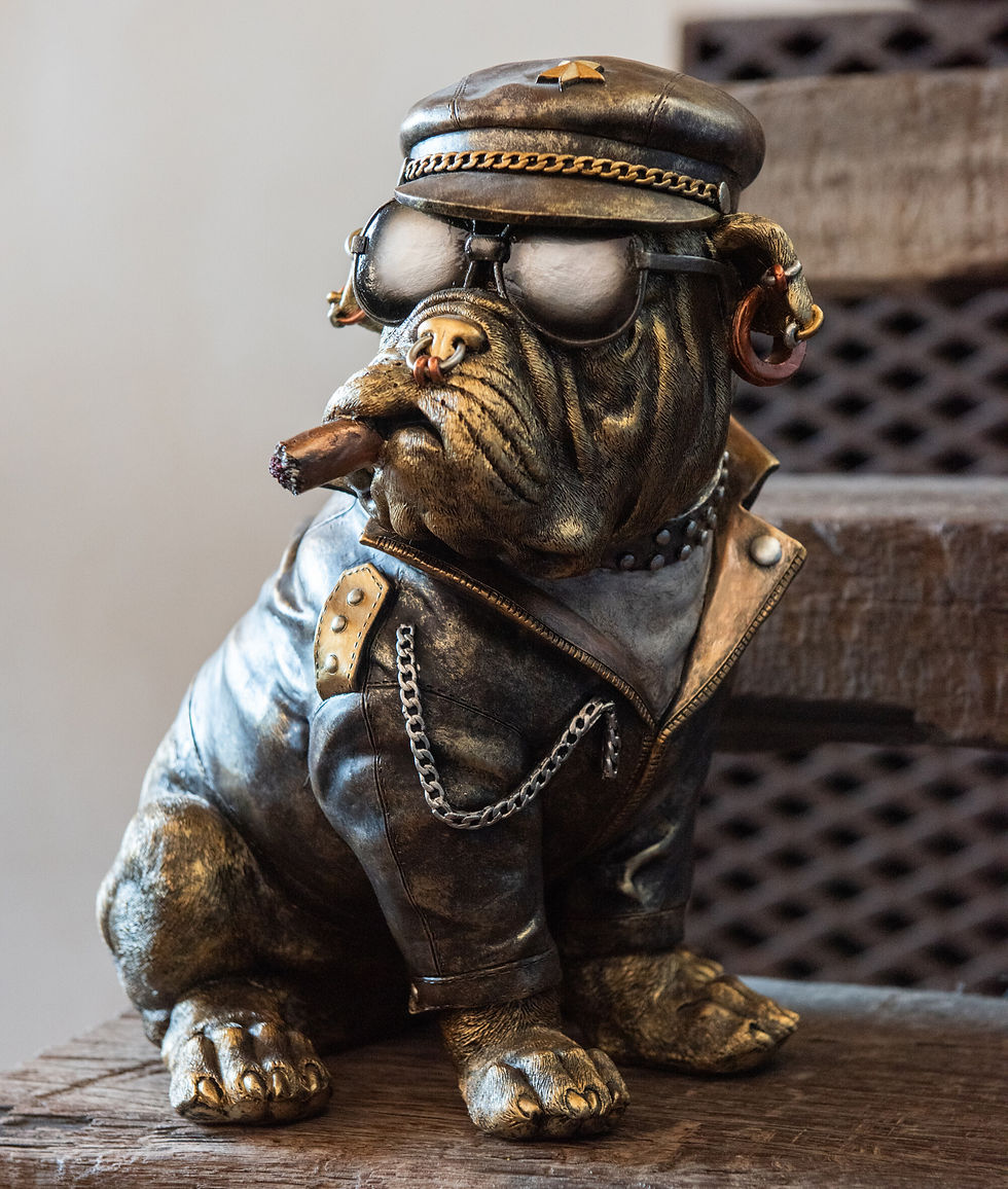Bulldog B Sigaret Polyresin Antiek Bruin