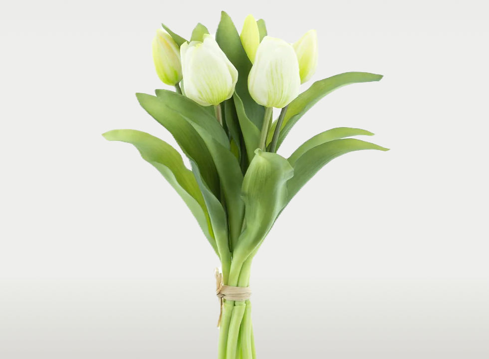 Real Touch Tulpen Vermeer bosje 7 stelen cream 31 cm