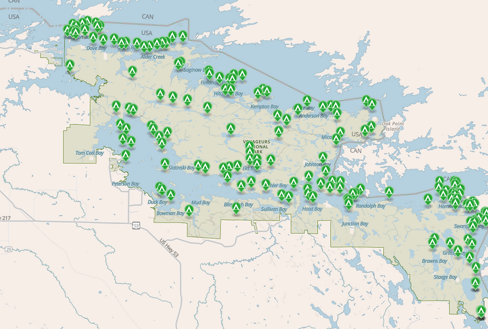 voyageurs national park campsites map