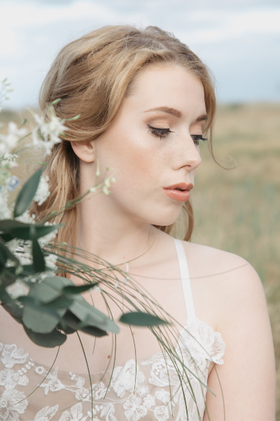 natürliches Braut-Make-up für Hochzeit an der Ostsee