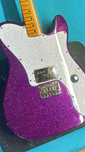 single hum bucker converter telecaster deluxe in sparkly purple