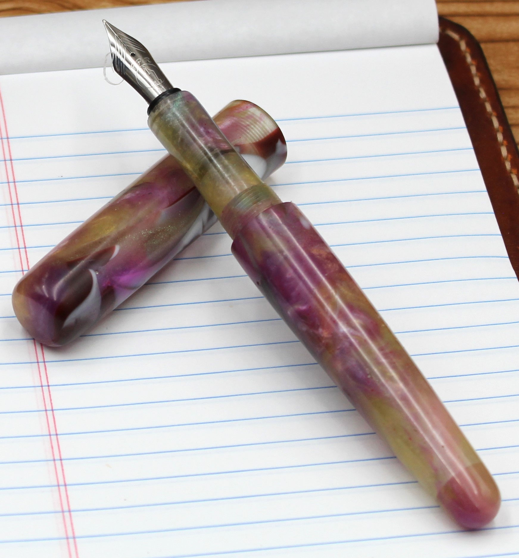 Handmade Fountain Pen –  Purple/Various "Purple Rose"   BFP19