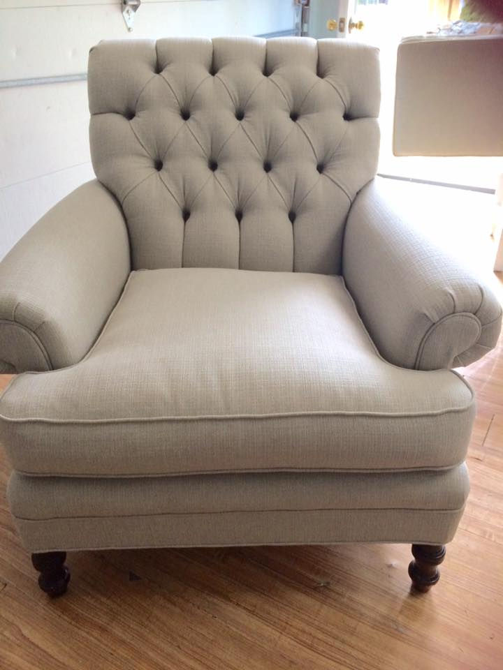Restored Tufted Sofa in Premium Neutral Fabric