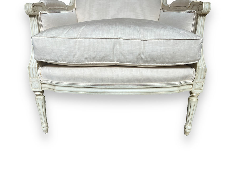 Thumbnail: PAIR OF CREAM CREWEL WORK CHAIRS