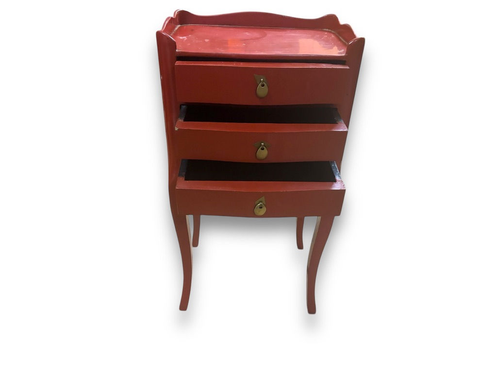 3 DRAWER SIDE TERRACOTTA TABLE