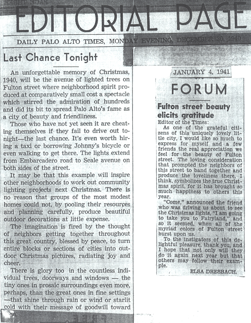 Christmas Tree Lane Palo Alto