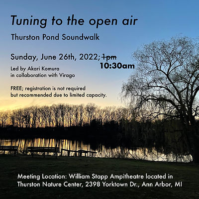 event poster with background of silhouette of trees at dusk