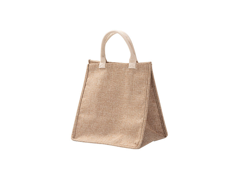 Miniatura: BOLSA SUBLIMABLE DE LINO CAFE 32x30x20cm CON ASAS