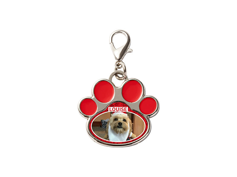 Miniatura: IDENTIFICADOR SUBLIMABLE PARA MASCOTA PATITA DE COLORES CON GANCHO