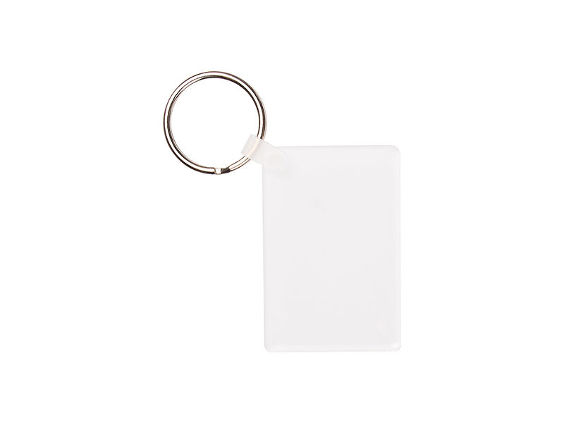 LLAVERO SUBLIMABLE DE ACRILICO BLANCO RECTANGULO PEQUEÑO