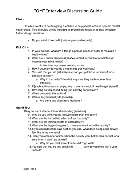 Interview Discussion Guide