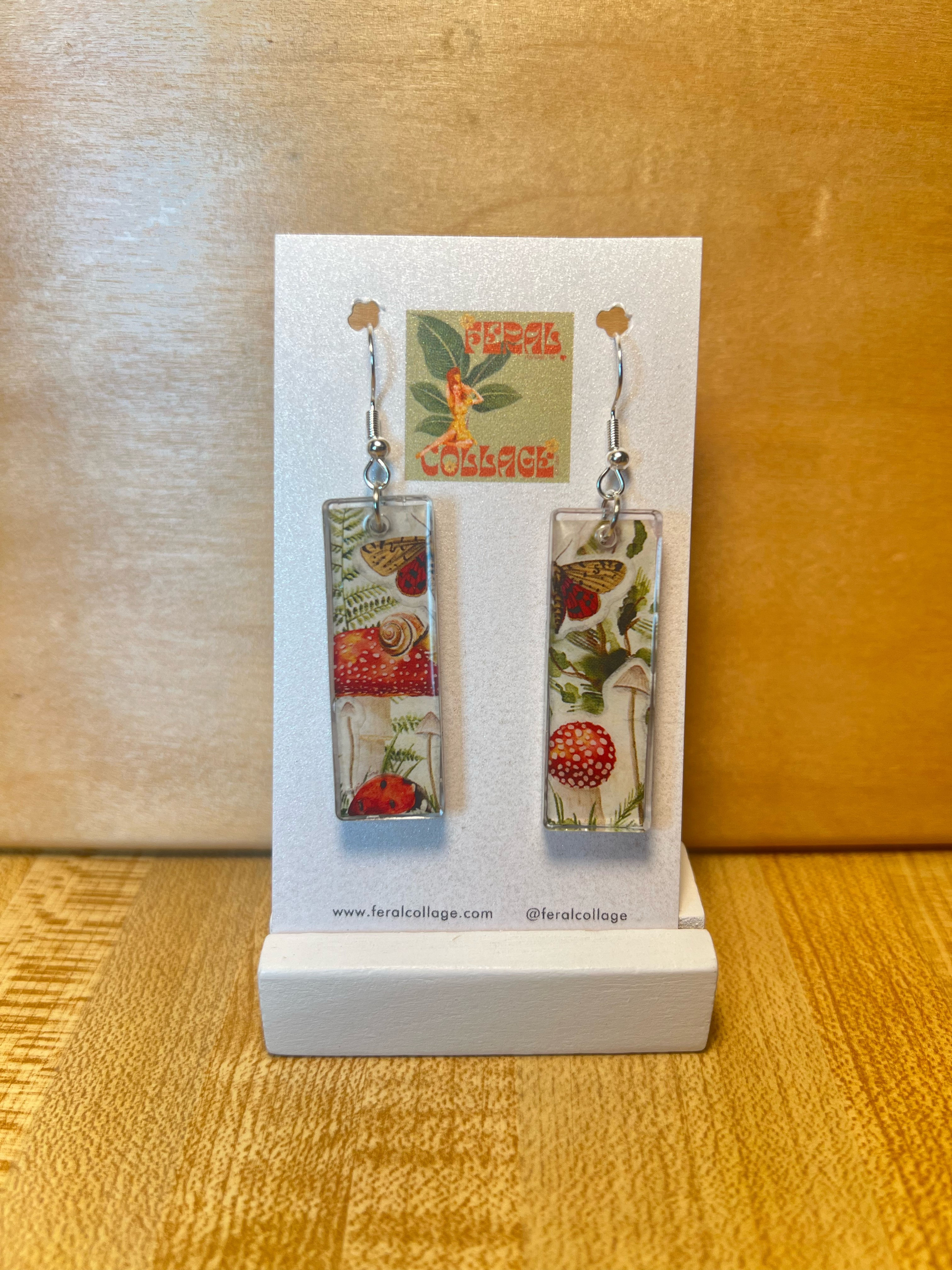 Mushroom Collage Earrings