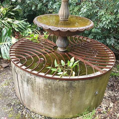 Art Deco-style handcrafted pond and fountain cover made from steel in Melbourne
