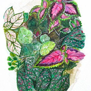 "Bright leaves" | 6 x 8 in watercolor on design paper