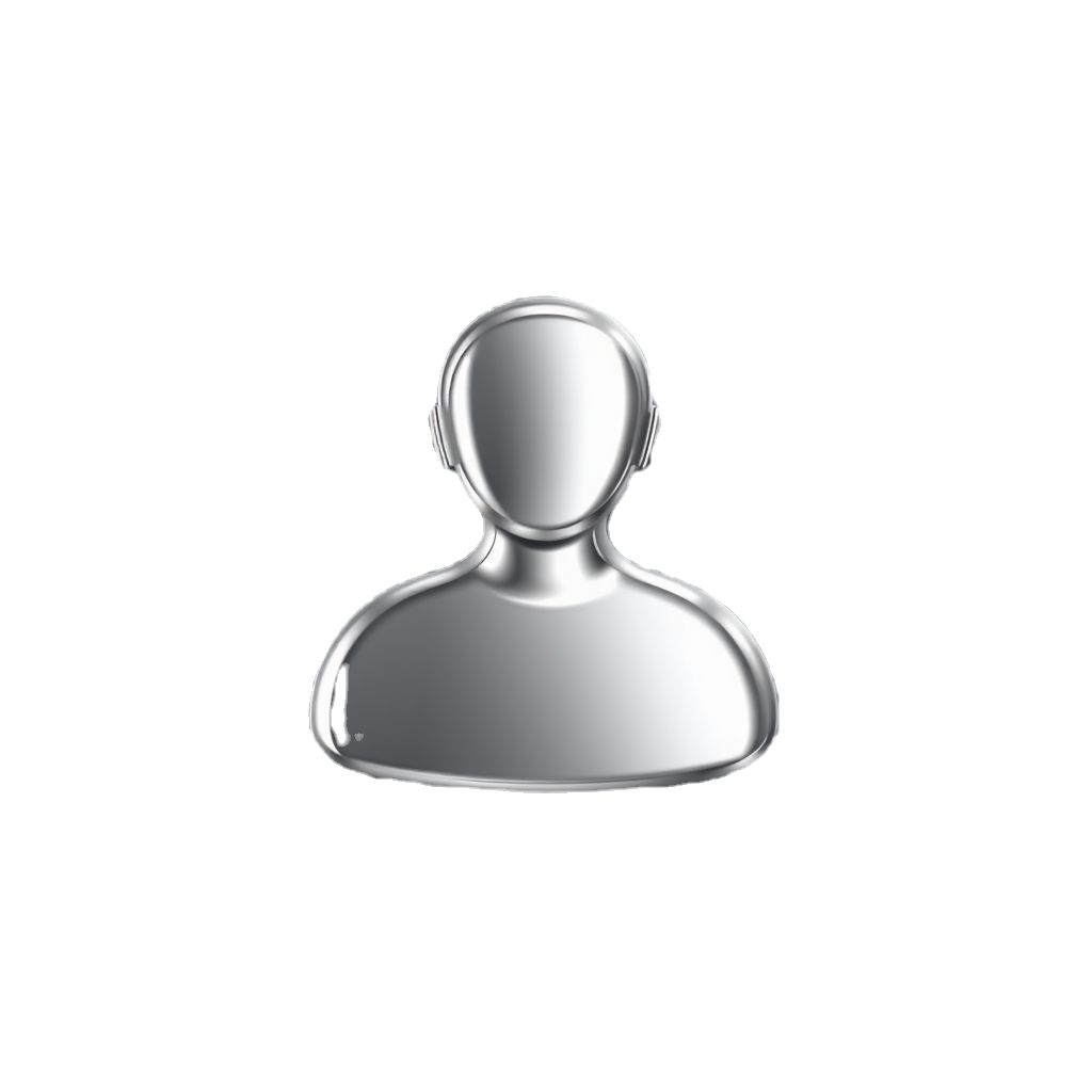 create a metallic user icon in chrome silver.png