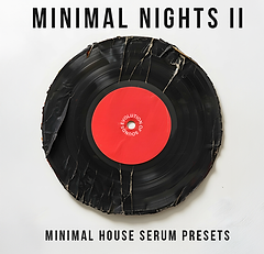 Minimal Nights II sound pack cover showing cracked vinyl record with red label by Evolution of Sounds