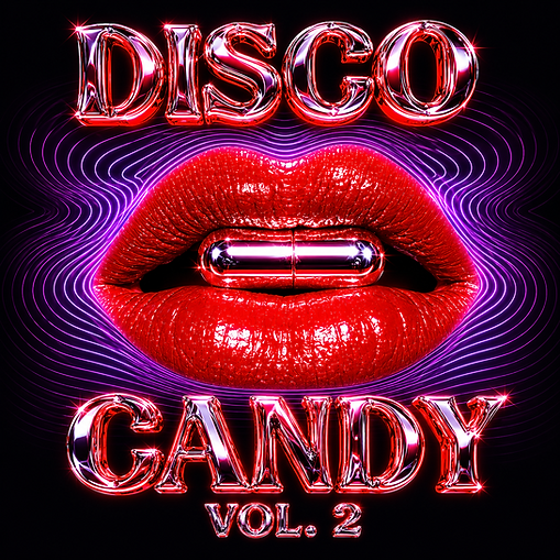 Disco Candy Volume II and red ip with pill.
