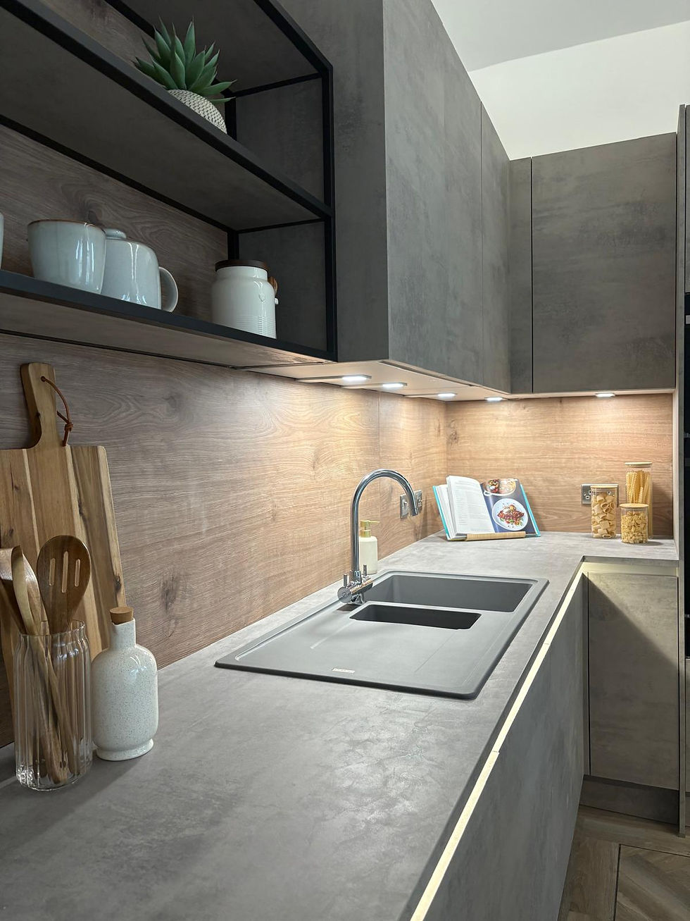 How should you stage the kitchen?