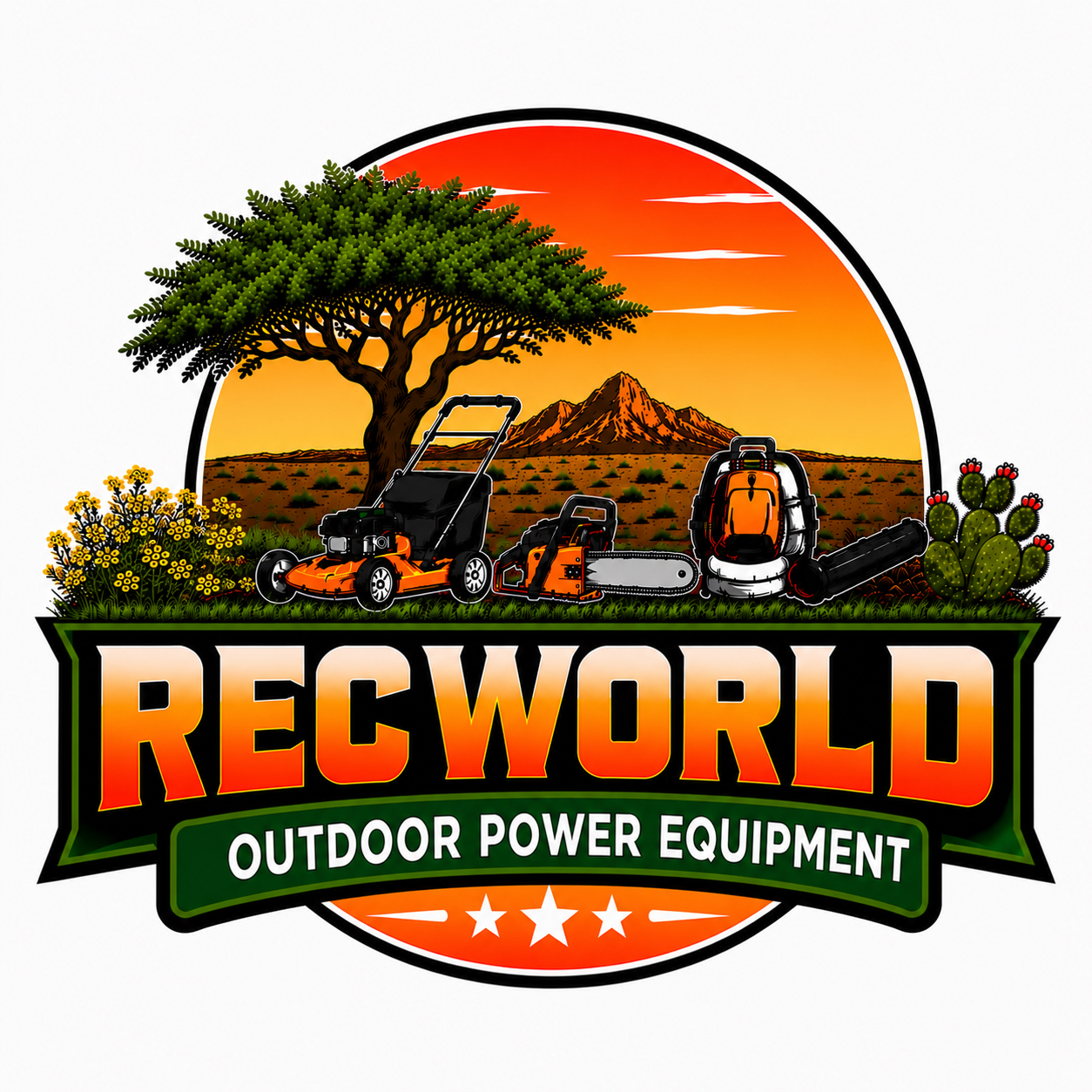 Rec World Outdoor Power Equipment logo