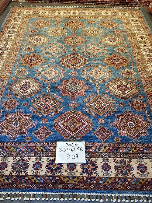 3060 - Afghan Handmade Qazaq Carpet from Kabul