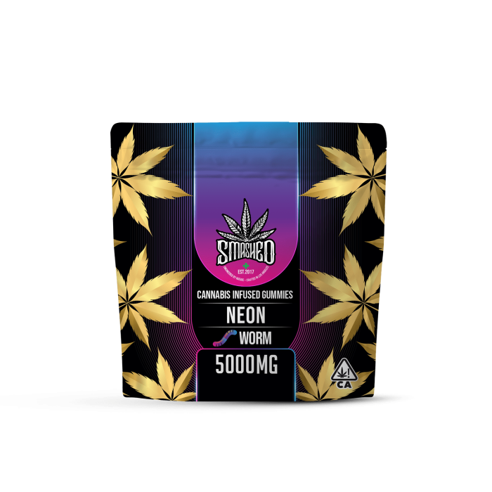 Smashed Gummies - Neon Worms - 5,000mg