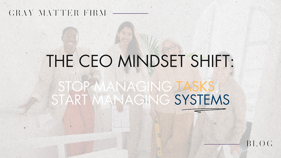 The CEO Mindset Shift: Stop Managing Tasks, Start Managing Systems