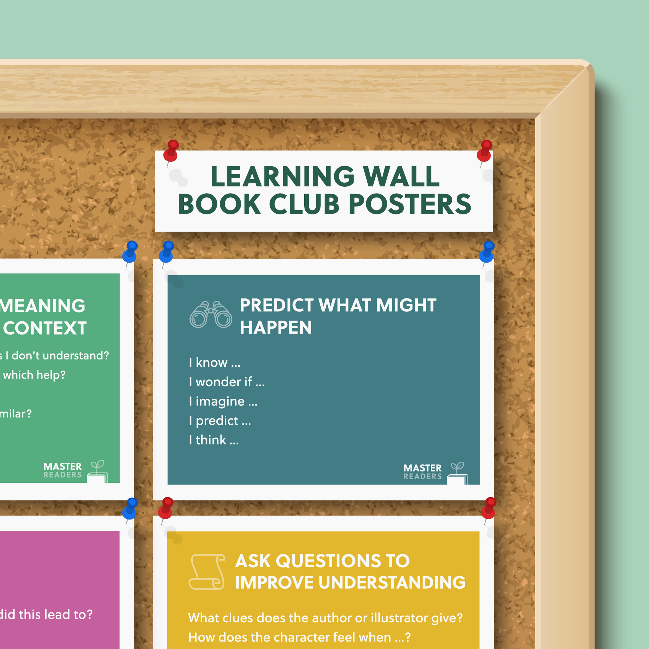 A3 Learning wall Book Club posters