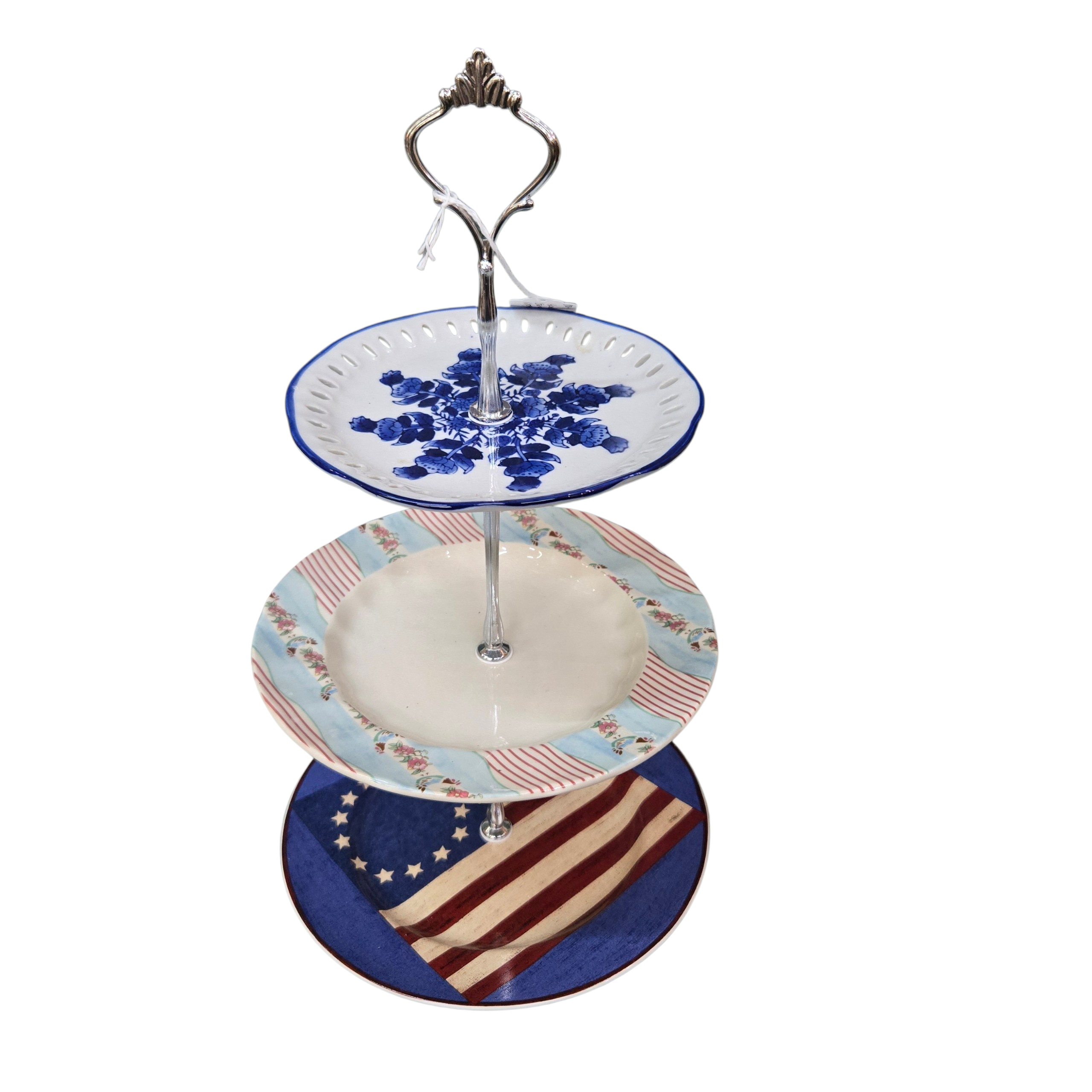 3 tiered stand - Red white and blue