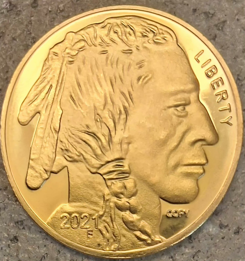 Thumbnail: 3 Coins 1907 INDIAN/EAGLE  2021&24 INDIAN HEAD/BUFFALO Gold Plated US COPY Coins