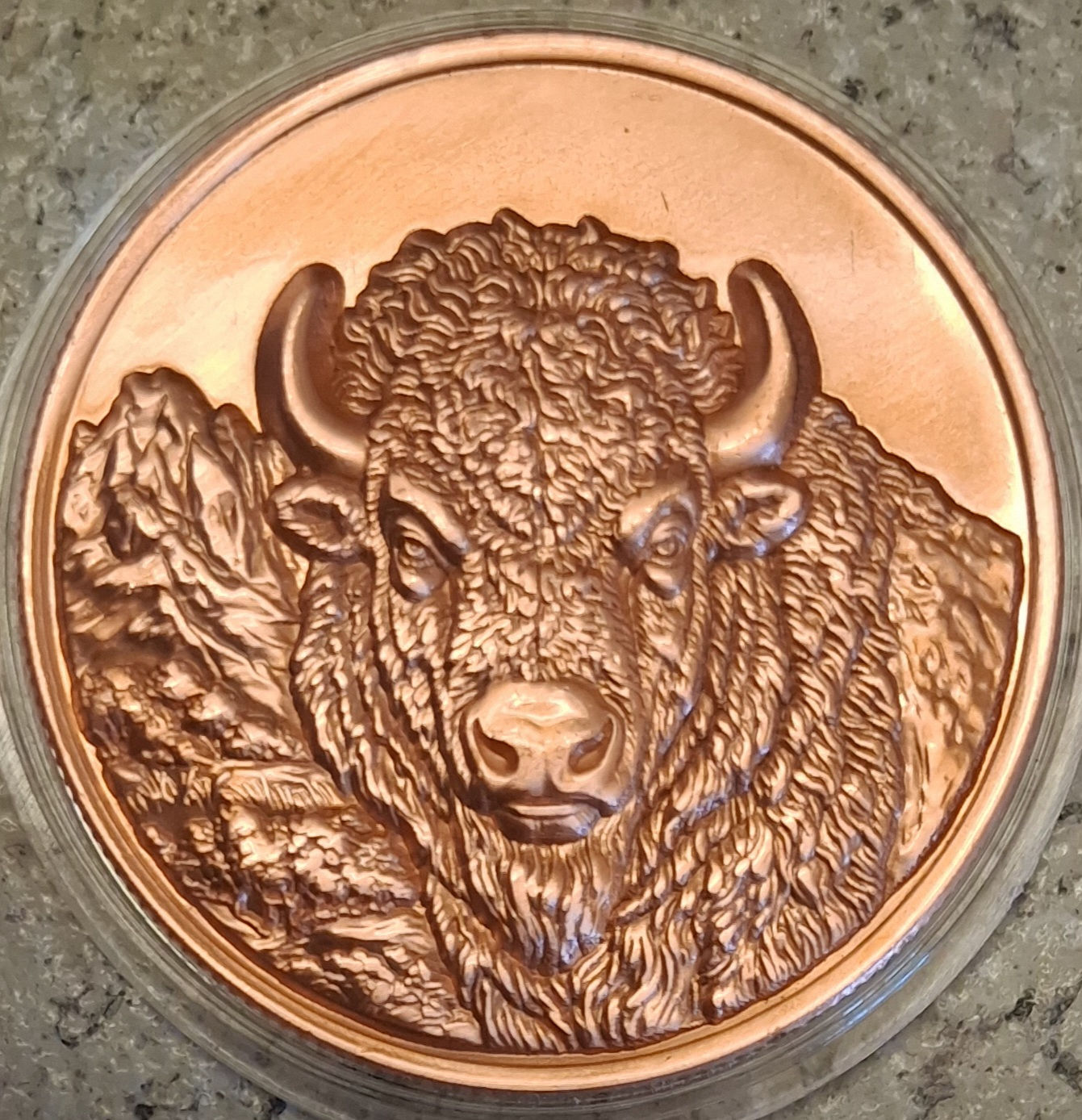 BUFFALO / BISON COIN - 3D HIGH-RELIEF - 1 Oz. BU COPPER ROUND -.999 FINE BULLION