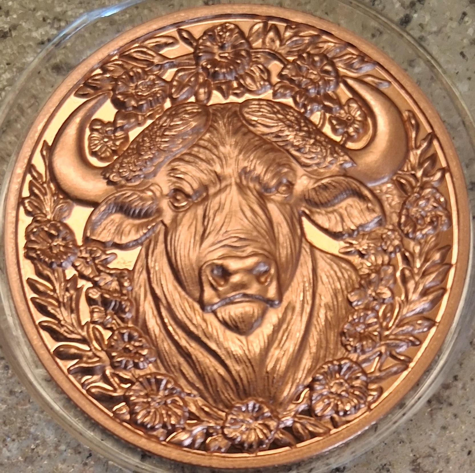 BISON COIN: 1 TROY OZ .999 FINE COPPER FANTASTIC 3D HIGH-RELIEF HIGH-QUALITY