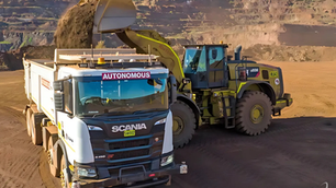 Autonomous vehicle being loaded
