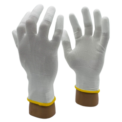 Polyester-Strickhandschuhe mit PU Fingerkuppenbeschichtung