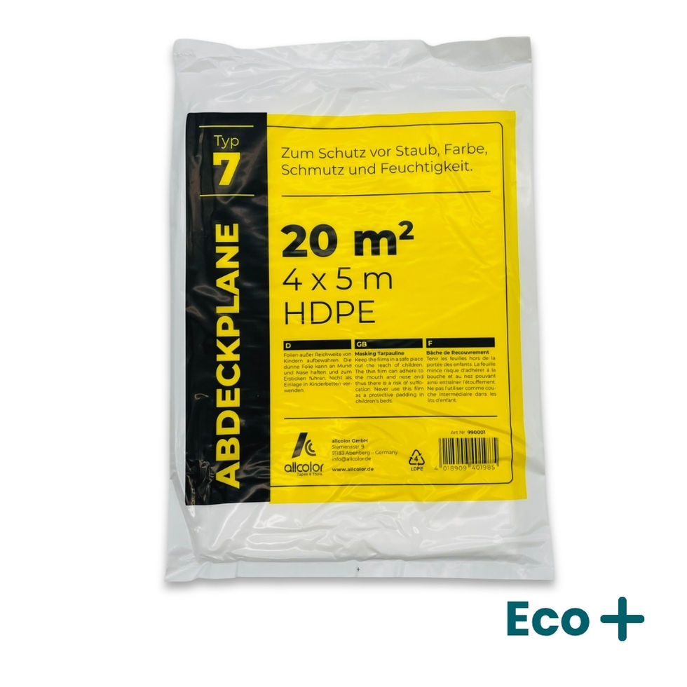 Abdeckfolie Typ 7 HDPE 4 × 5 m – 20 m² Staub- und Farbschutz