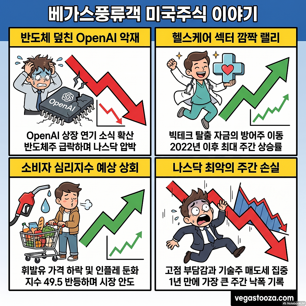 오픈 Ai 상장 연기로 반도체 하락, 빅테크+헬스케어 로테이션, 국제 유가 $70붕괴(06/26/26)