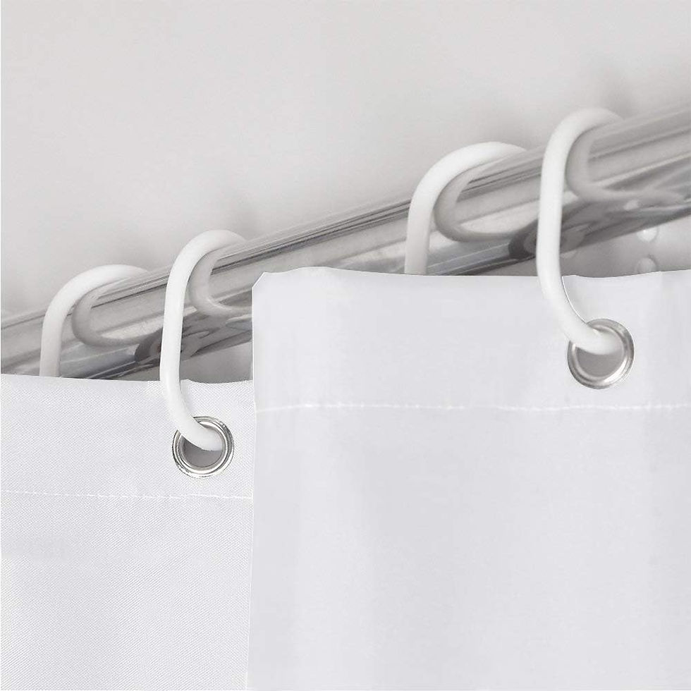 Thumbnail: ANSIO Shower Curtain for Bathroom - Mould and Mildew Resistant - Solid White, 18