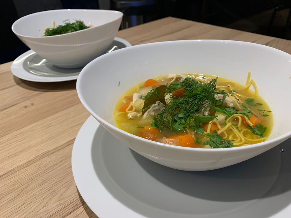 The soup is ready to serve.