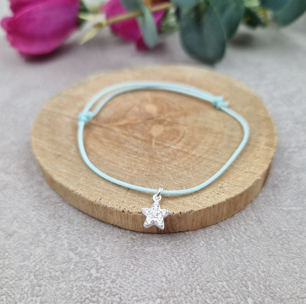 Bracelet cordon - étoile zircons