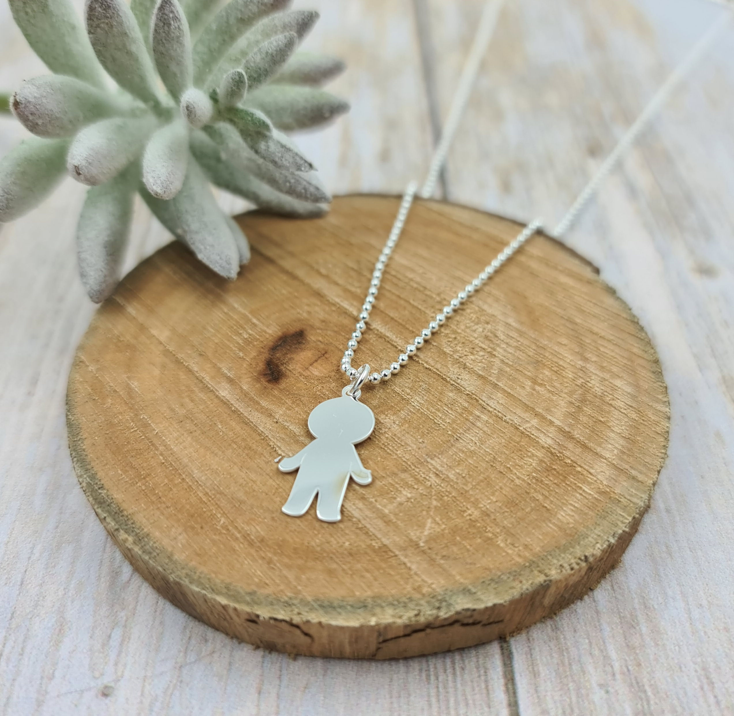 Collier court argent 925 - Chaîne bille -petit garçon
